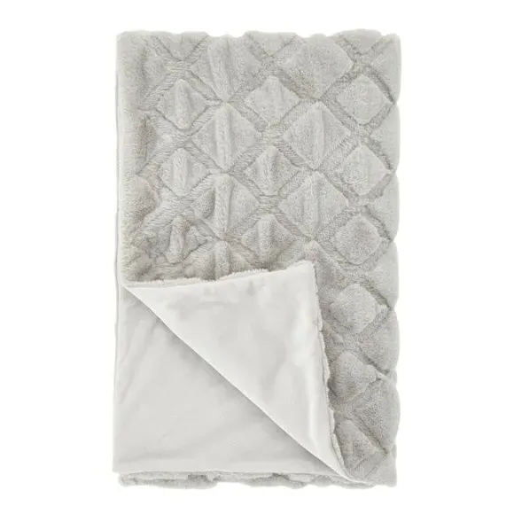 Diamond Throw Blanket - Silver, Polyester