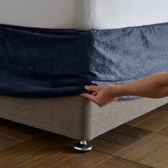 Divan Base Bed Wrap - Navy, Matte Velvet
