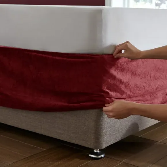 Divan Base Bed Wrap - Raspberry, Matte Velvet
