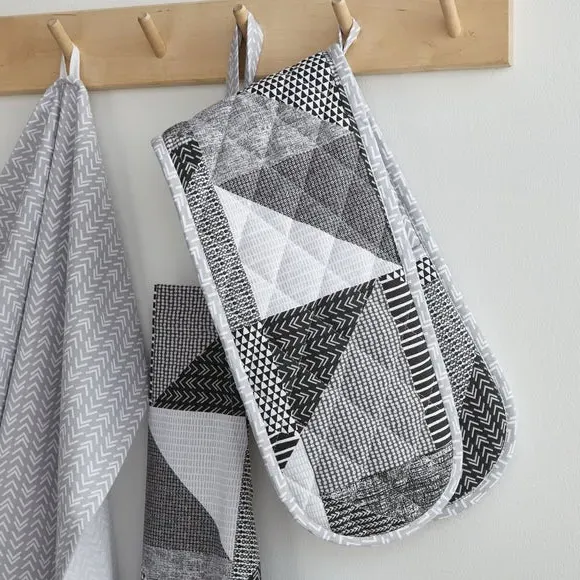 Double Oven Glove Heat Resistant - Grey, Cotton image