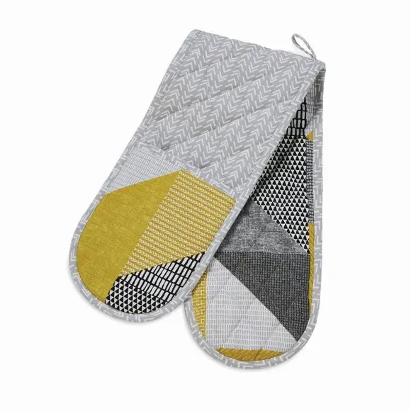 Double Oven Glove Heat Resistant - Yellow, Cotton