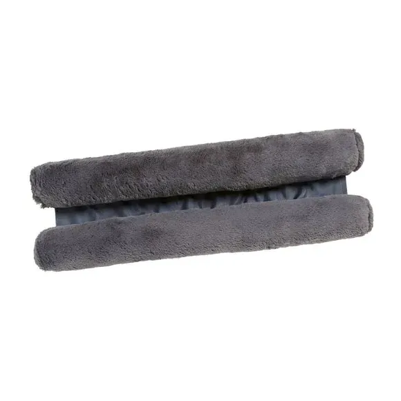 Double Sided Draught Excluder - Charcoal, Faux Fur