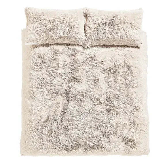 Duvet Cover Set Reversible - Cream, Faux Fur