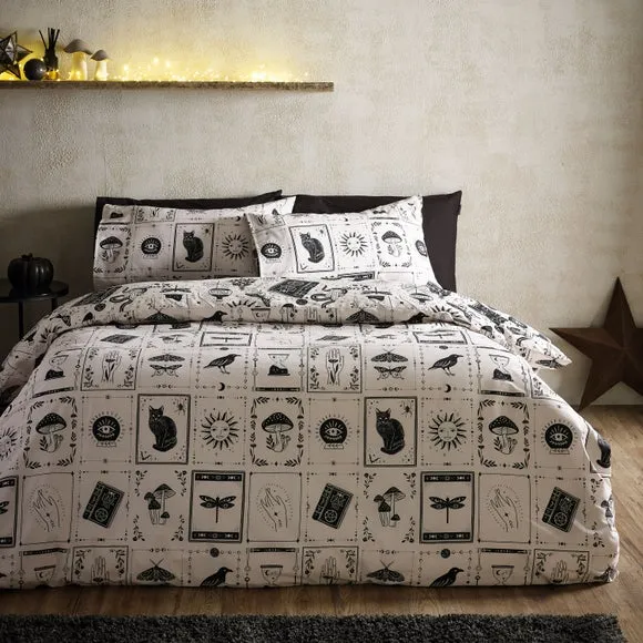 Duvet Cover Set Witchcraft Print - Natural, Polycotton