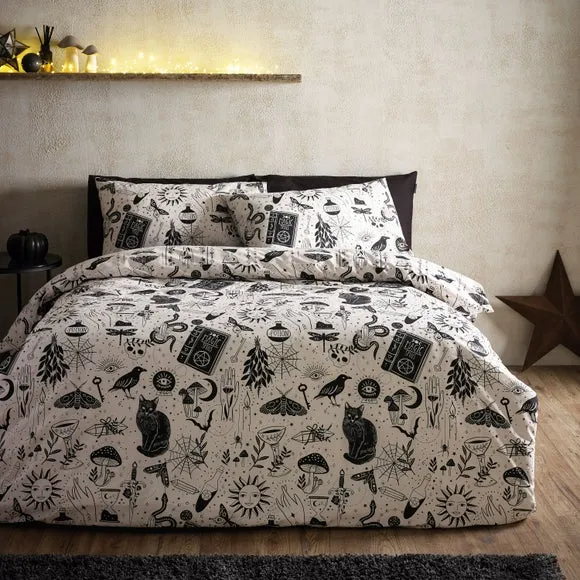 Duvet Cover Set Witchcraft Print - Natural, Polycotton image