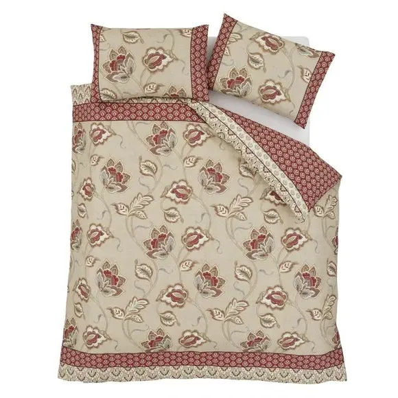 Duvet Cover Set with Paisley Print - Red