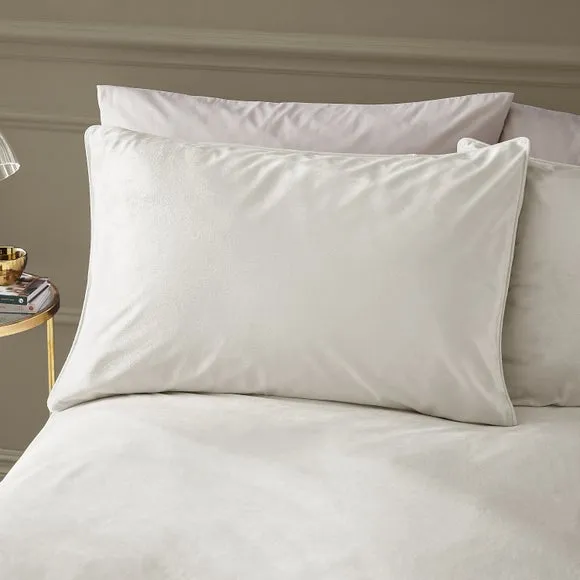 Duvet Cover Set with Pillowcase - Cream, Velvet