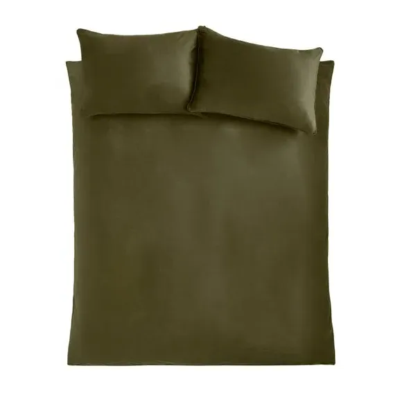 Duvet Cover Set with Pillowcase - Green, Velvet
