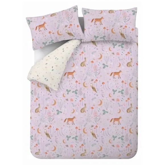 Duvet Cover Set with Pillowcase - Lilac, Polycotton