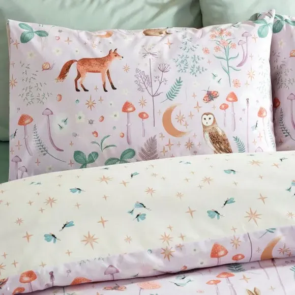 Duvet Cover Set with Pillowcase - Lilac, Polycotton