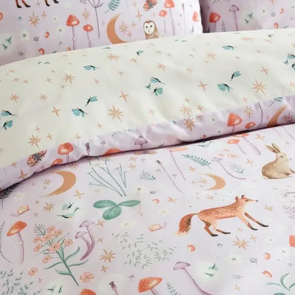 Duvet Cover Set with Pillowcase - Lilac, Polycotton