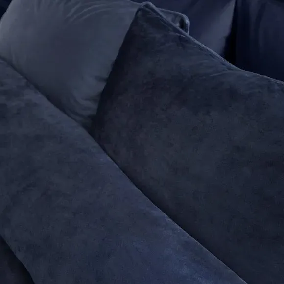 Duvet Cover Set with Pillowcase - Navy, Velvet