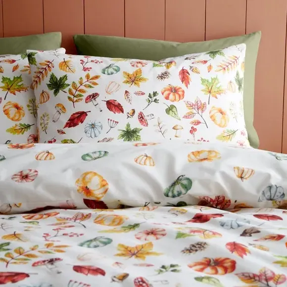Duvet Cover Set with Pillowcase - Orange, Cotton