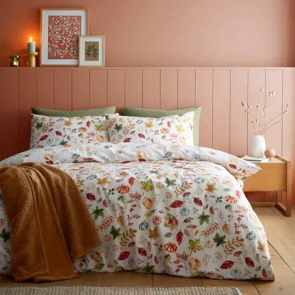 Duvet Cover Set with Pillowcase - Orange, Cotton image