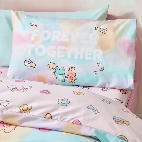 Duvet Cover Set with Pillowcase - Pastel, Polycotton