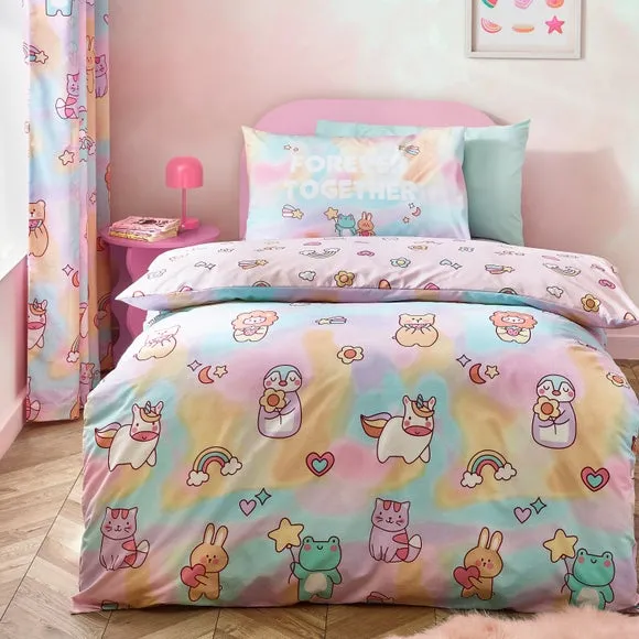Duvet Cover Set with Pillowcase - Pastel, Polycotton image