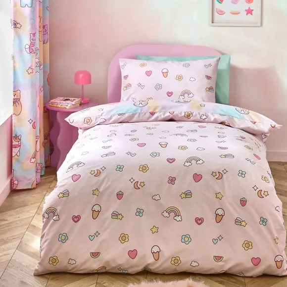 Duvet Cover Set with Pillowcase - Pastel, Polycotton
