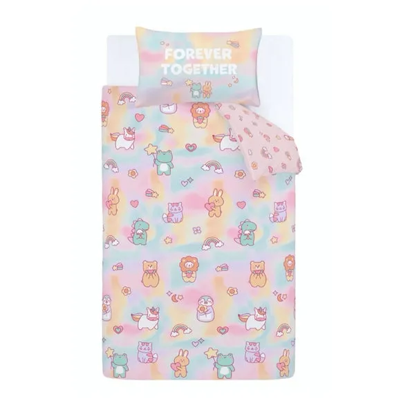 Duvet Cover Set with Pillowcase - Pastel, Polycotton