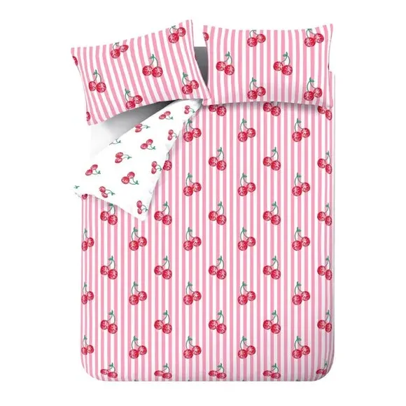 Duvet Cover Set with Pillowcase - Pink, Polycotton