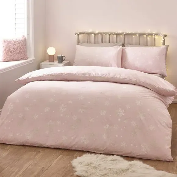 Duvet Cover Set with Pillowcase - Pink, Polycotton