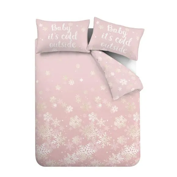 Duvet Cover Set with Pillowcase - Pink, Polycotton