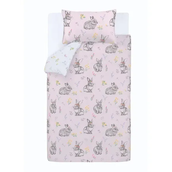 Duvet Cover Set with Pillowcase - Pink, Polycotton