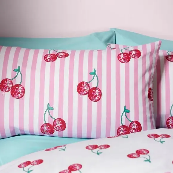 Duvet Cover Set with Pillowcase - Pink, Polycotton