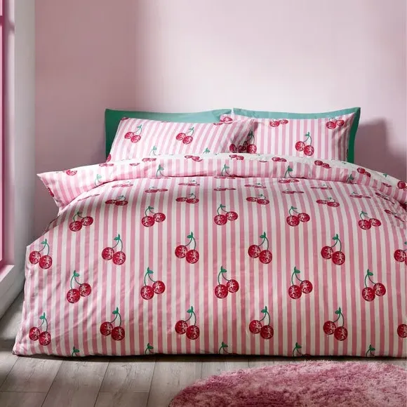 Duvet Cover Set with Pillowcase - Pink, Polycotton image