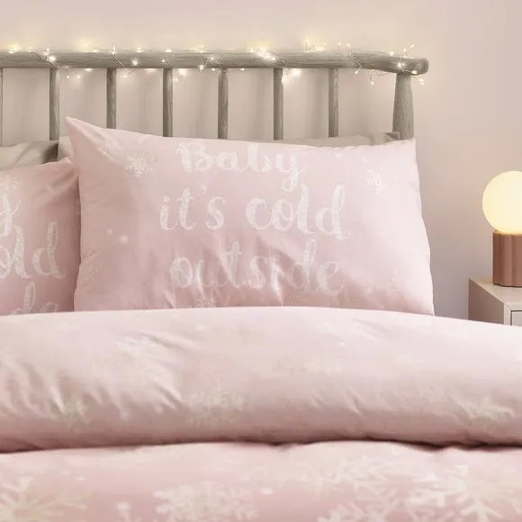 Duvet Cover Set with Pillowcase - Pink, Polycotton