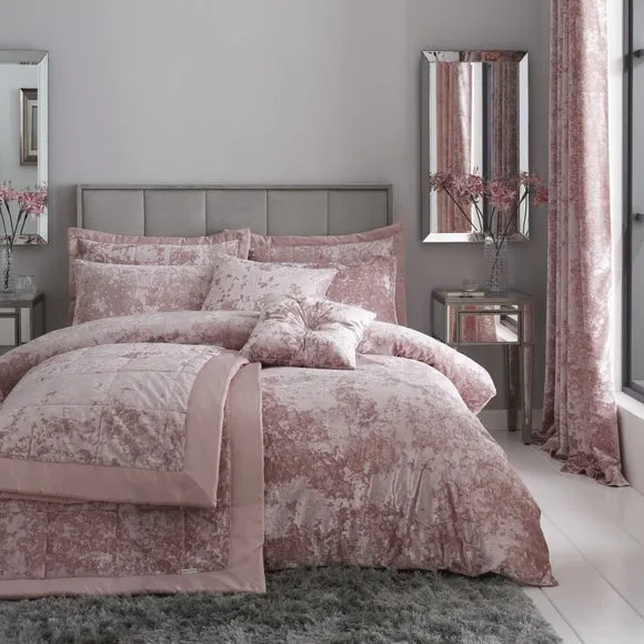 Duvet Cover Set with Pillowcase - Pink, Velvet