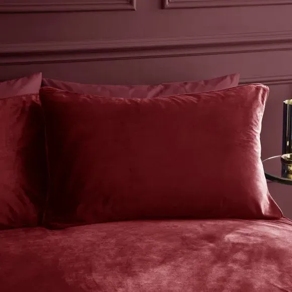 Duvet Cover Set with Pillowcase - Raspberry, Velvet