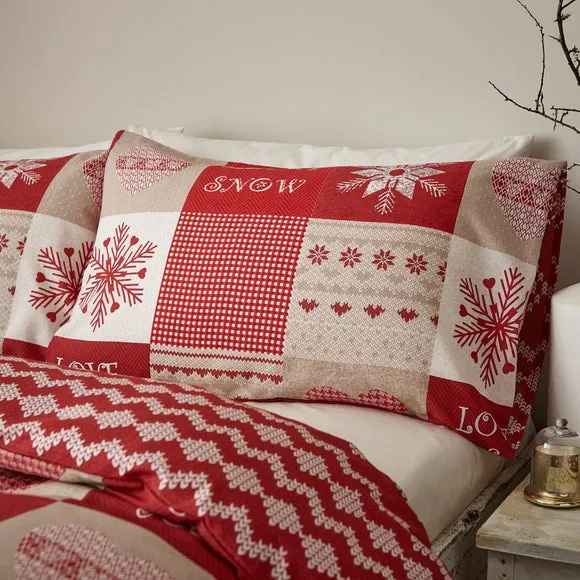Duvet Cover Set with Pillowcase - Red, Cotton
