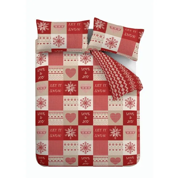 Duvet Cover Set with Pillowcase - Red, Cotton