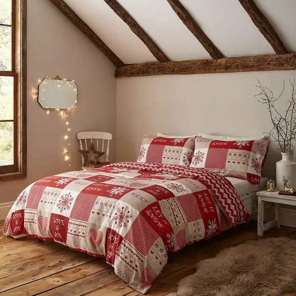 Duvet Cover Set with Pillowcase - Red, Cotton