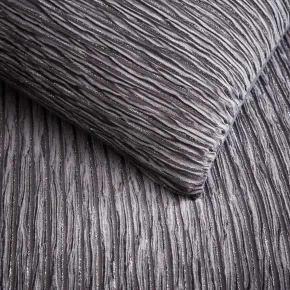 Duvet Cover Set with Sparkle Detail - Grey