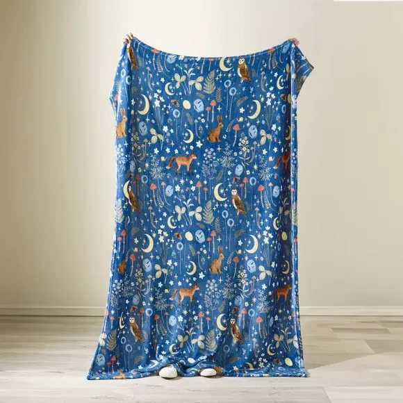 Enchanted Twilight Throw Blanket - Navy, Fleece