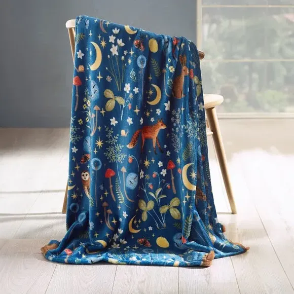 Enchanted Twilight Throw Blanket - Navy, Fleece