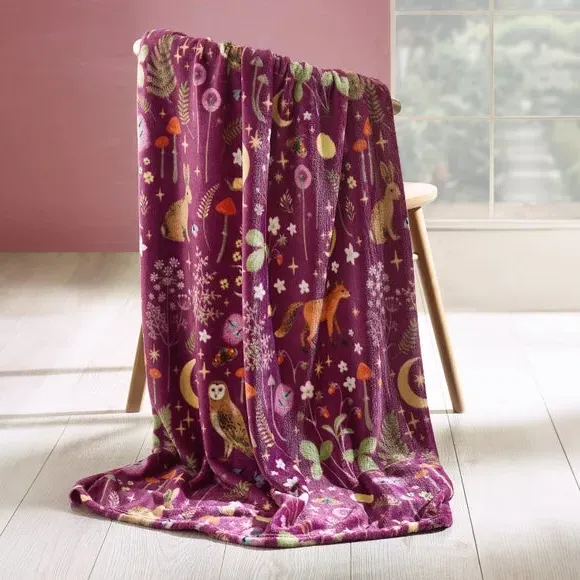 Enchanted Twilight Throw Blanket - Purple, Fleece