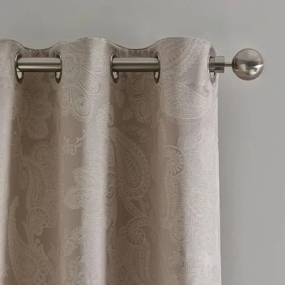 Eyelet Curtains with Jacquard - Champagne image