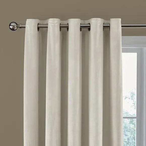 Eyelet Curtains with Lining - Cream, Velvet image