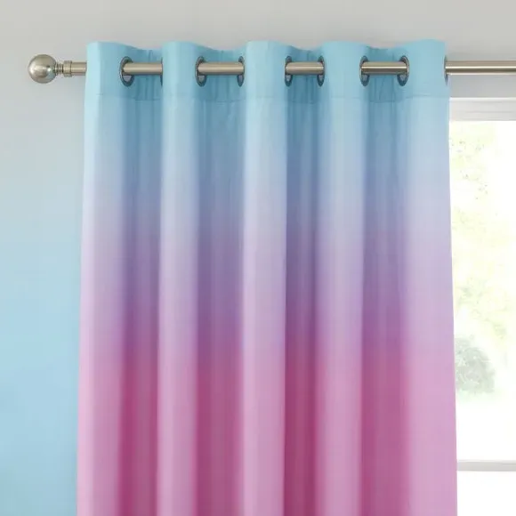 Eyelet Curtains with Ombre Design - Multicolor image