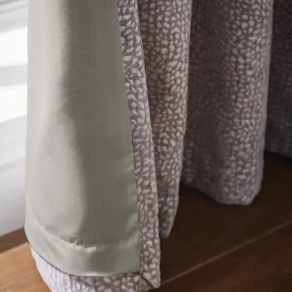 Eyelet Curtains with Thermal Lining - Gold, Chenille