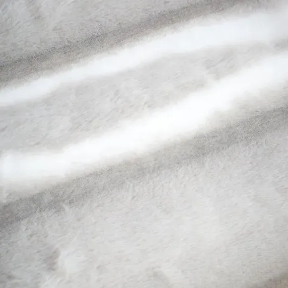 Faux Fur Throw Blanket - Silver, Ribbed Design