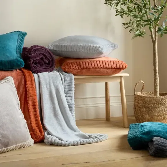 Faux Velvet Throw Blanket - Plum, Polyester
