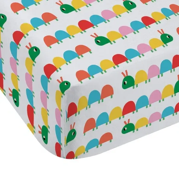 Fitted Sheet Caterpillar Print - Multicolor, Polycotton