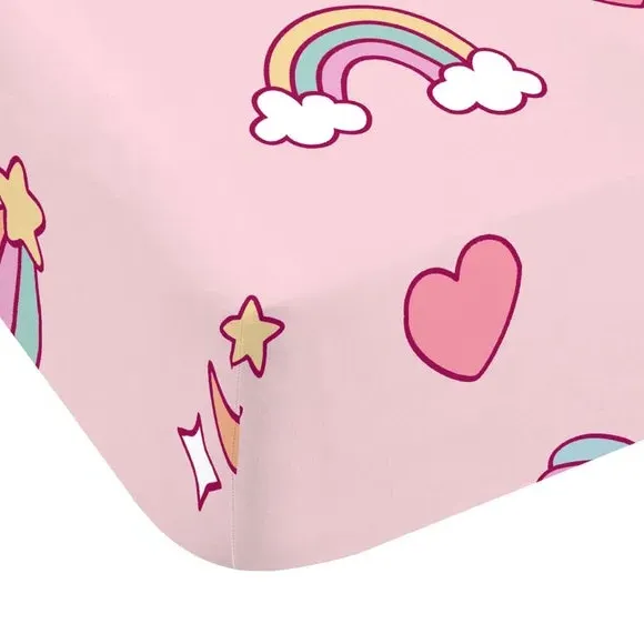 Fitted Sheet with Elasticated Edges - Pastel