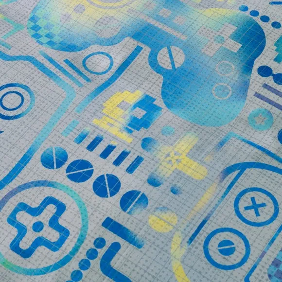 Fitted Sheet with Gamer Design - Grey, Polyester