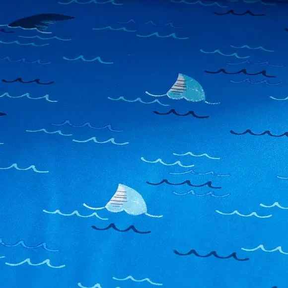 Fitted Sheet with Shark Print - Navy, Polycotton