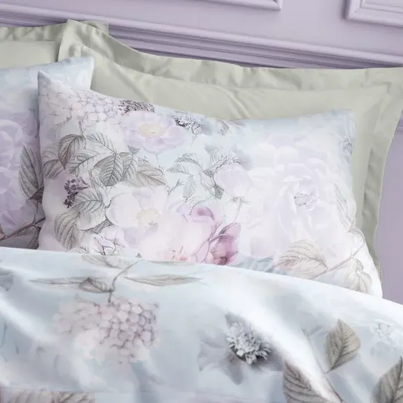 Floral Duvet Cover Set - Blue, Polyester