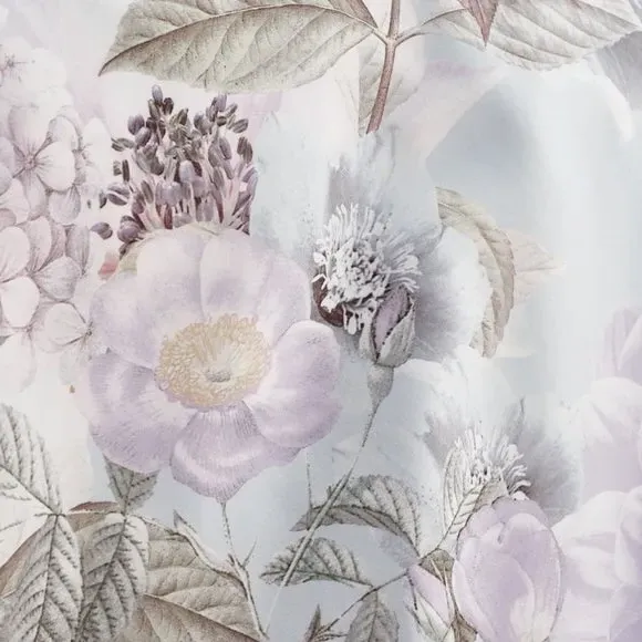 Floral Duvet Cover Set - Blue, Polyester